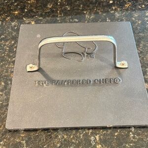 Pampered Chef Cast Iron Grill Press with Silver Handle